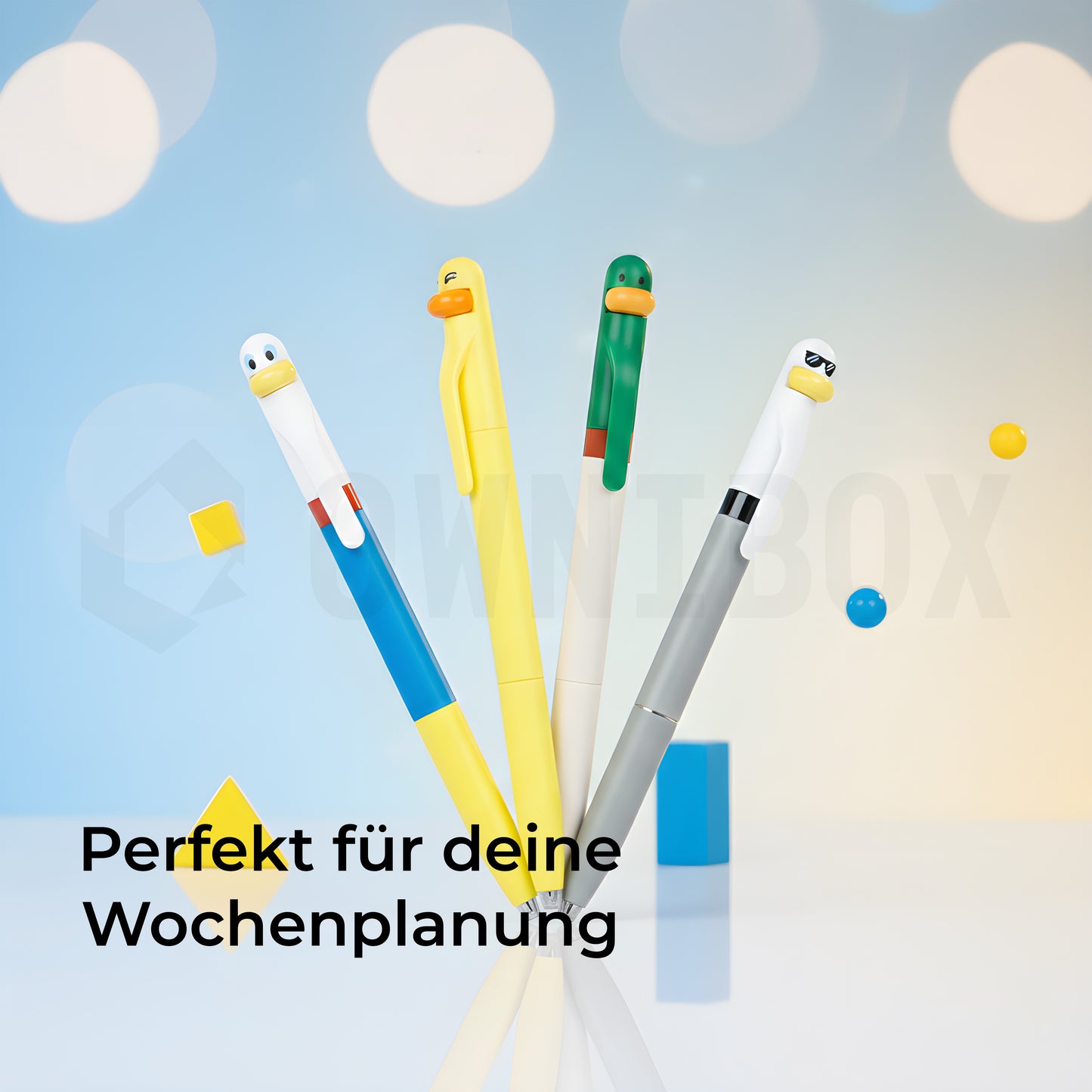 Stifte Set mit 4 Enten-kugelschreiber hochwertig & buntstifte Jugendliche und Erwachsene, Ergonomisch, schwarz, ideal für Schule & Büro