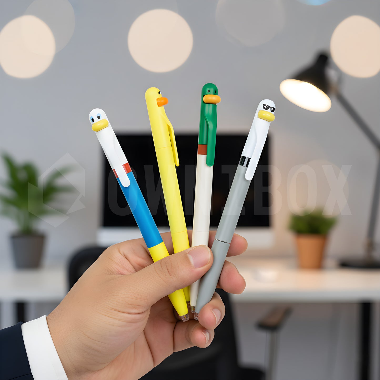 Stifte Set mit 4 Enten-kugelschreiber hochwertig & buntstifte Jugendliche und Erwachsene, Ergonomisch, schwarz, ideal für Schule & Büro
