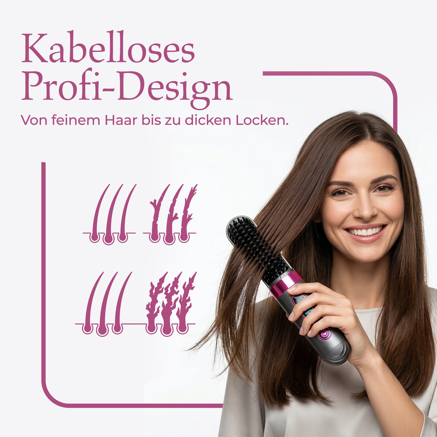 Cordless Hair Straightening Comb 220°C – Portable Rechargeable Hair Styling Tool for Travel & Quick Touch-Ups