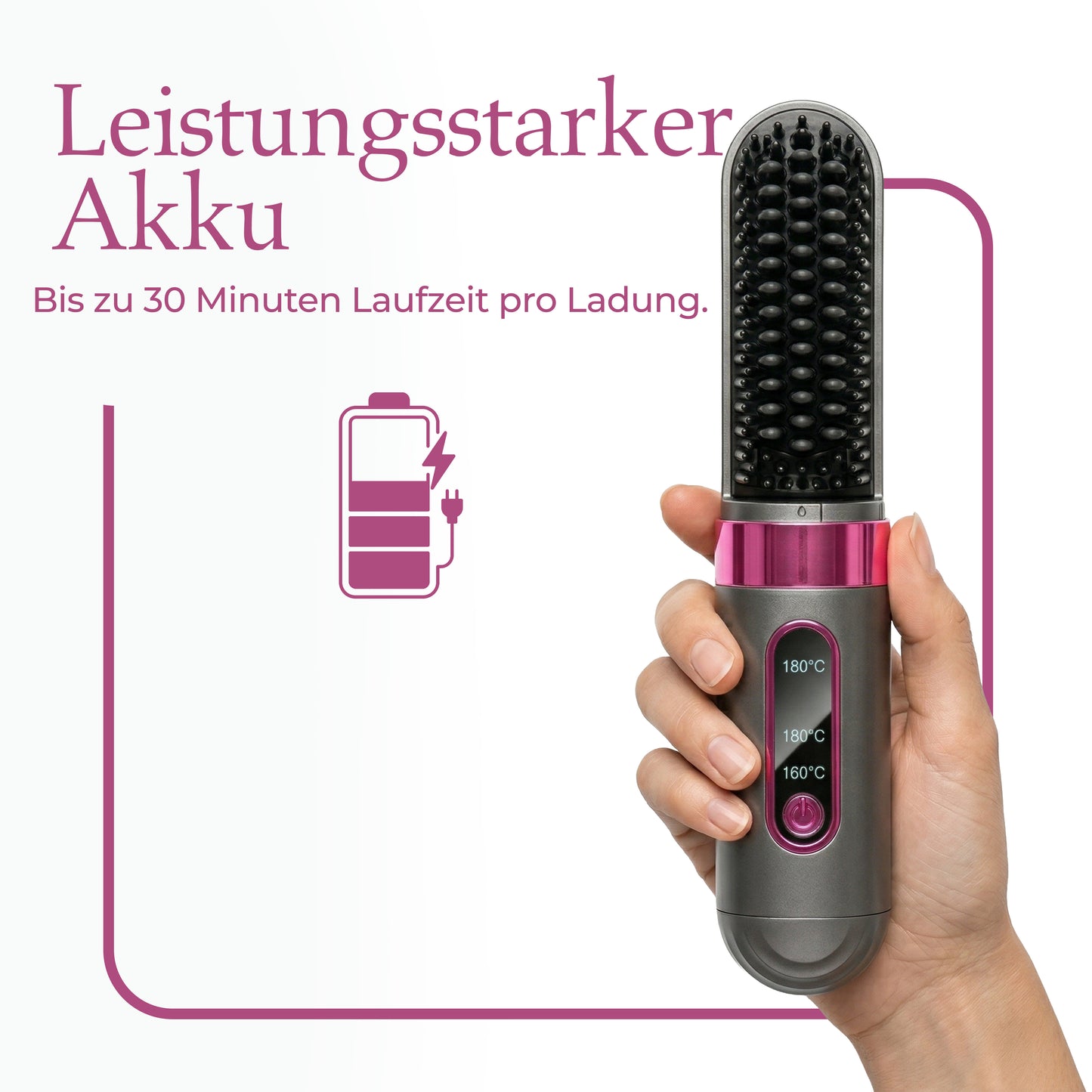 Cordless Hair Straightening Comb 220°C – Portable Rechargeable Hair Styling Tool for Travel & Quick Touch-Ups