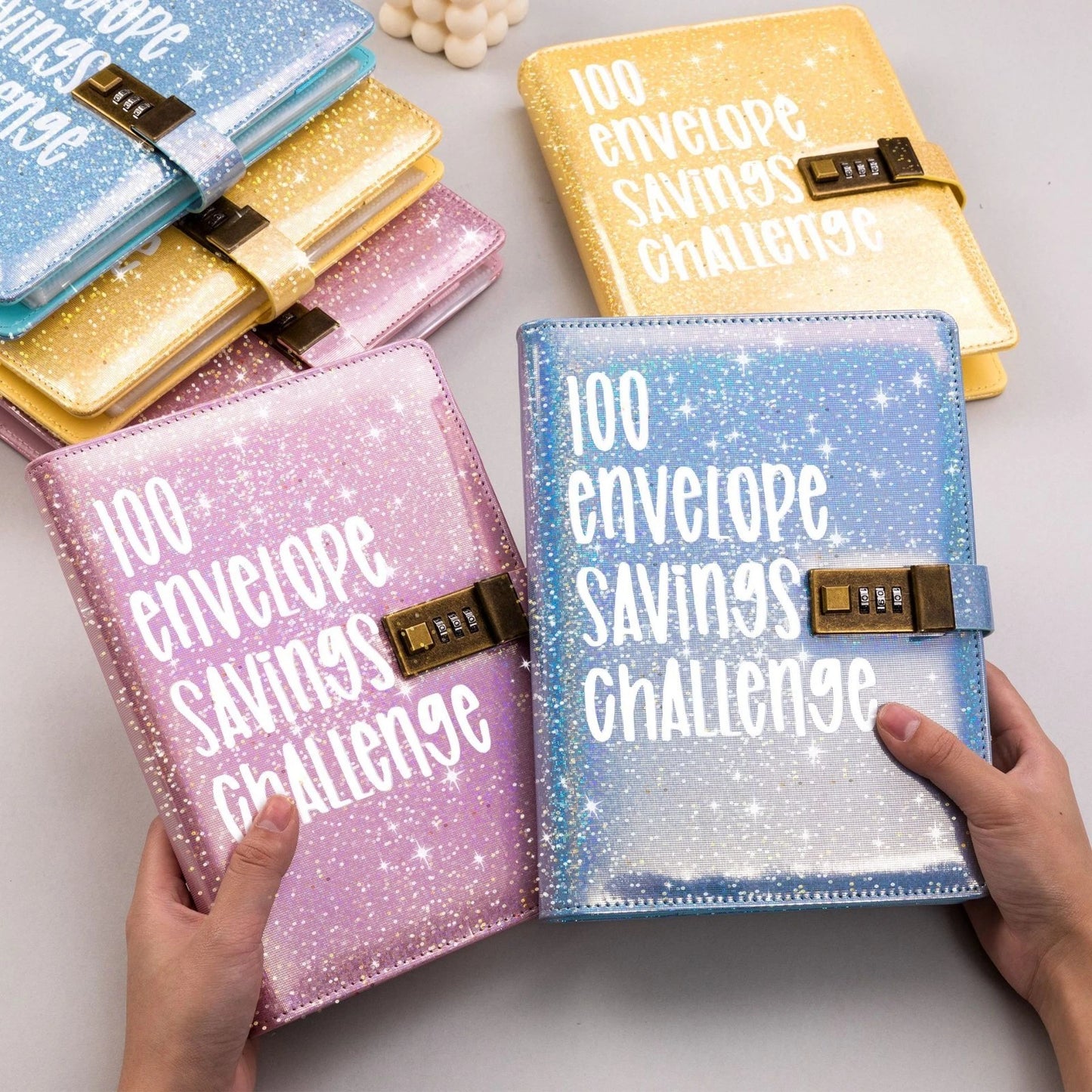 5050€ Sparchallenge Planer – Sparbuch für Geldziele, Budgetplanung &amp; Motivation | Gold oder Blau